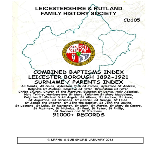 CD105 Leicester baptisms index